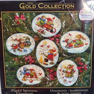 Dimensions Gold Collection Playful Snowmen Ornaments~Cross Stitch~Christmas